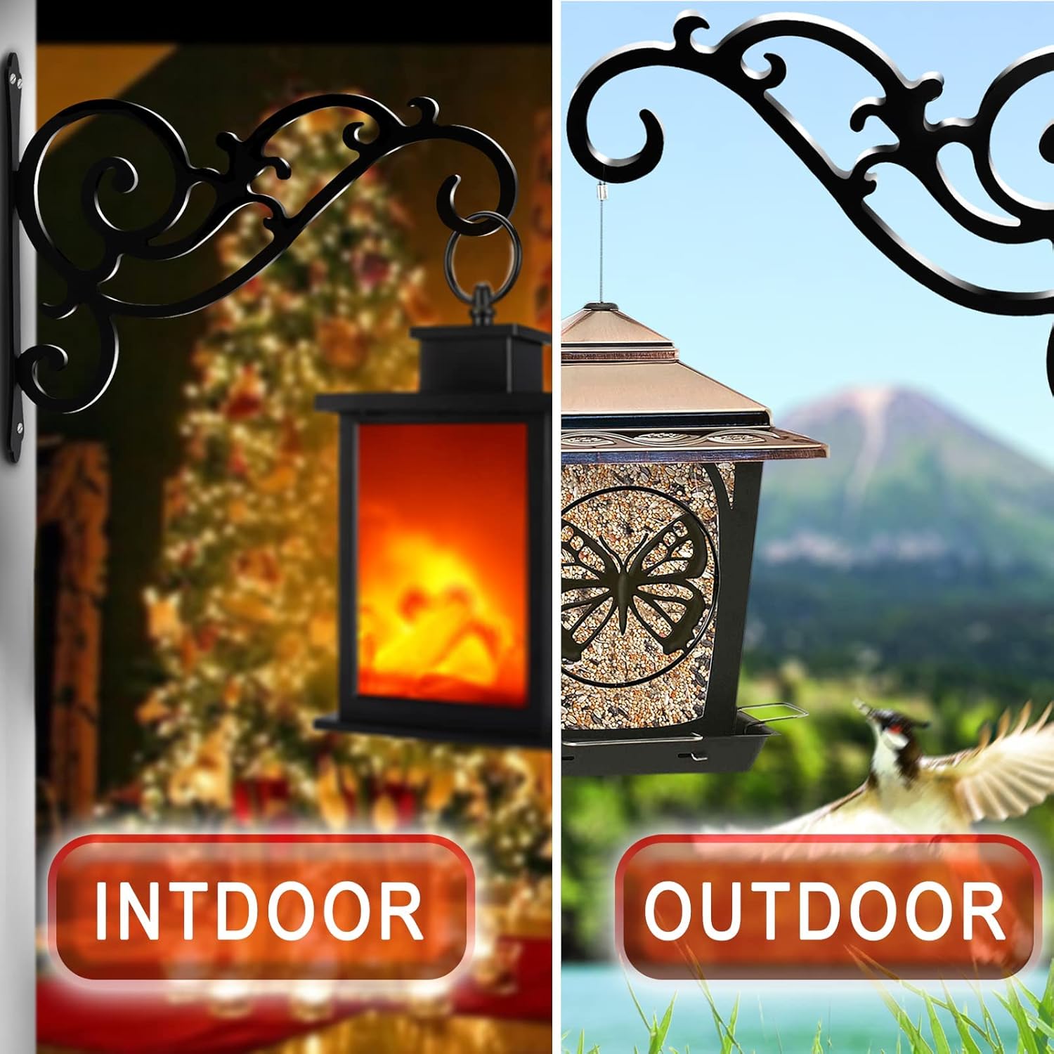 Hanging Basket Wall Planter Indoor Outdoor 5.5x6 Inch Black 2 Pack - Image 7