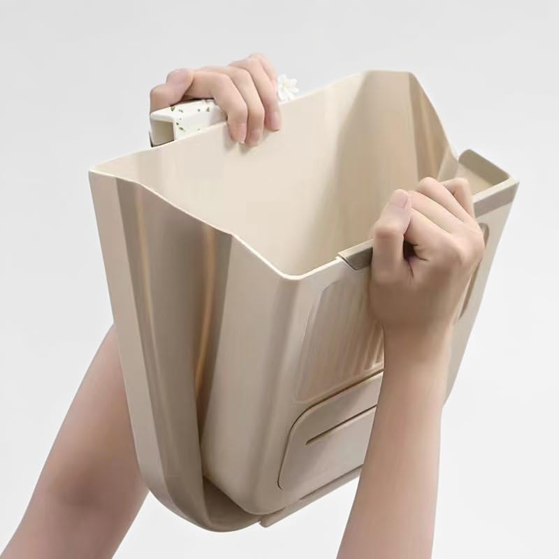 Wall-Mounted Foldable Kitchen Cabinet Door Bin 22x20x12cm 3-in-1 Space-Saving Grey - Image 5