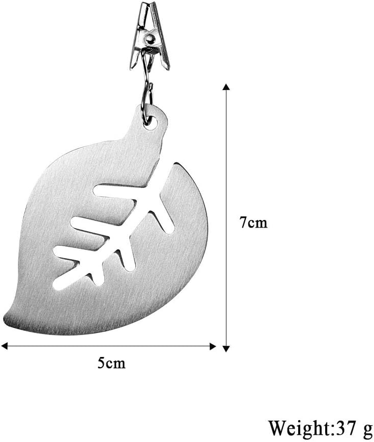 Stainless Steel Tafelkleedgewichten Leaf Shaped Multifunctional 5x7cm Silver 8 Piece Set - Image 3