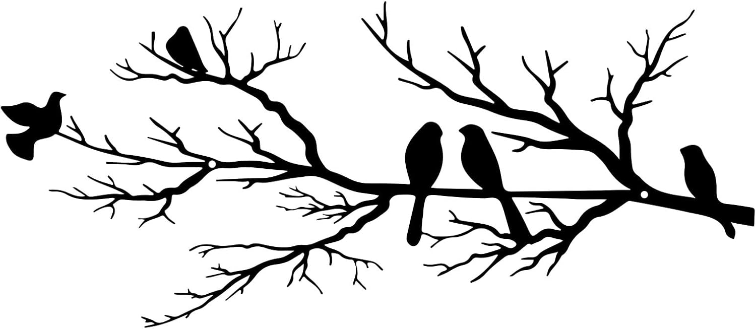 Black Metal Bird Wall Decor - Indoor/Outdoor Wall Accessory for Balcony Garden Living Room - Home Decoration Piece - Image 1