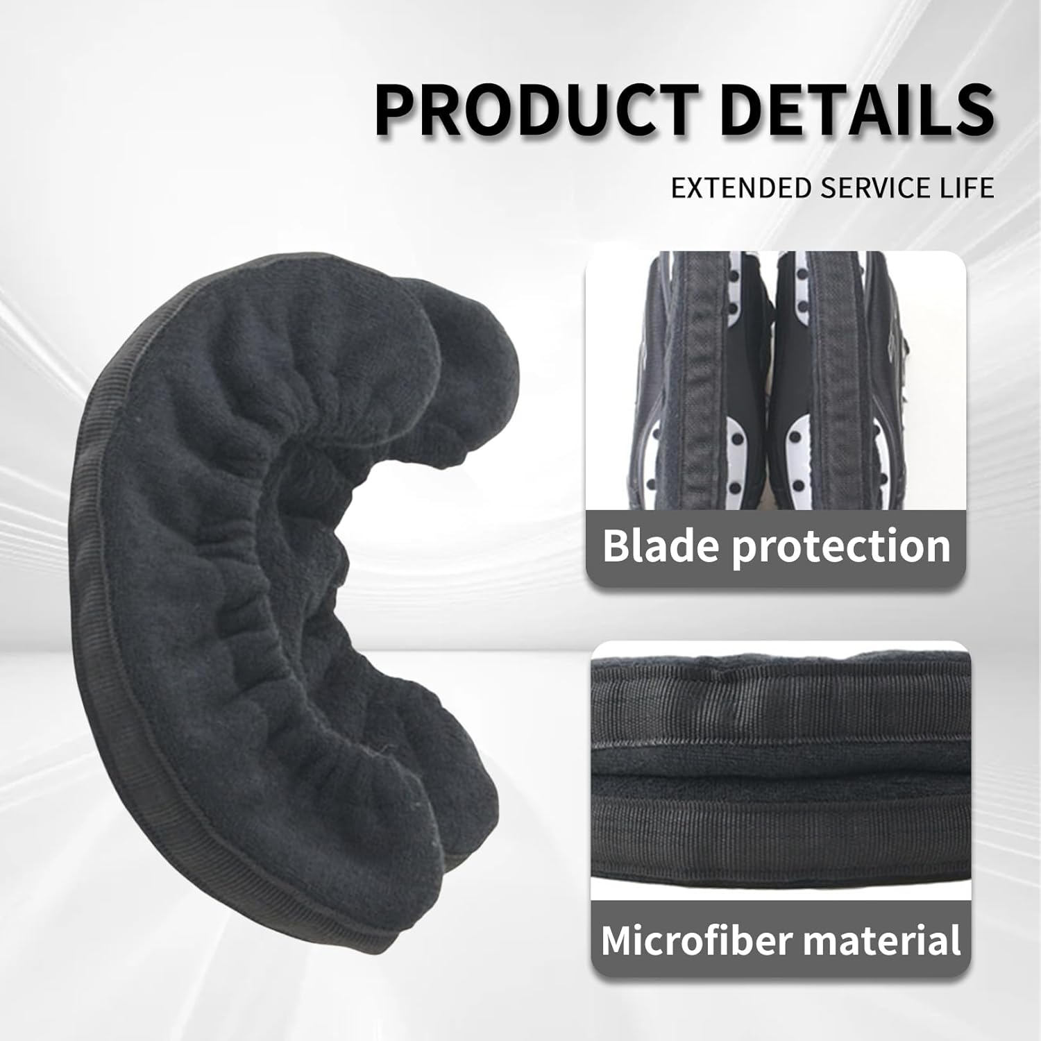 Junior Ice Hockey Figure Skating Hard Blade Guards Universal Black Pair - Image 4