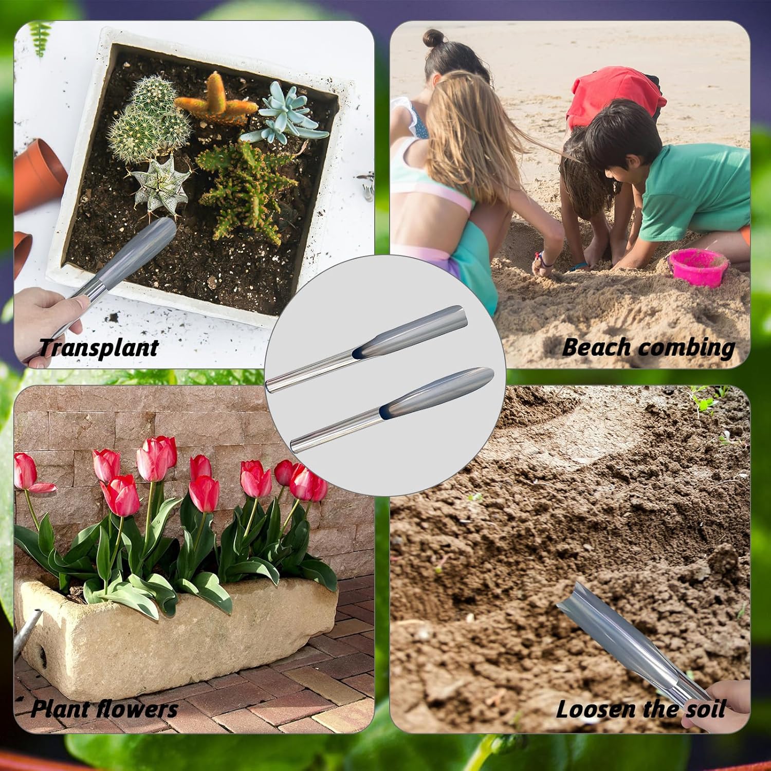 2 Pack Ergonomic Garden & Beach Shovel - Heavy Duty Gardening Tool for Kids and Adults - Image 4