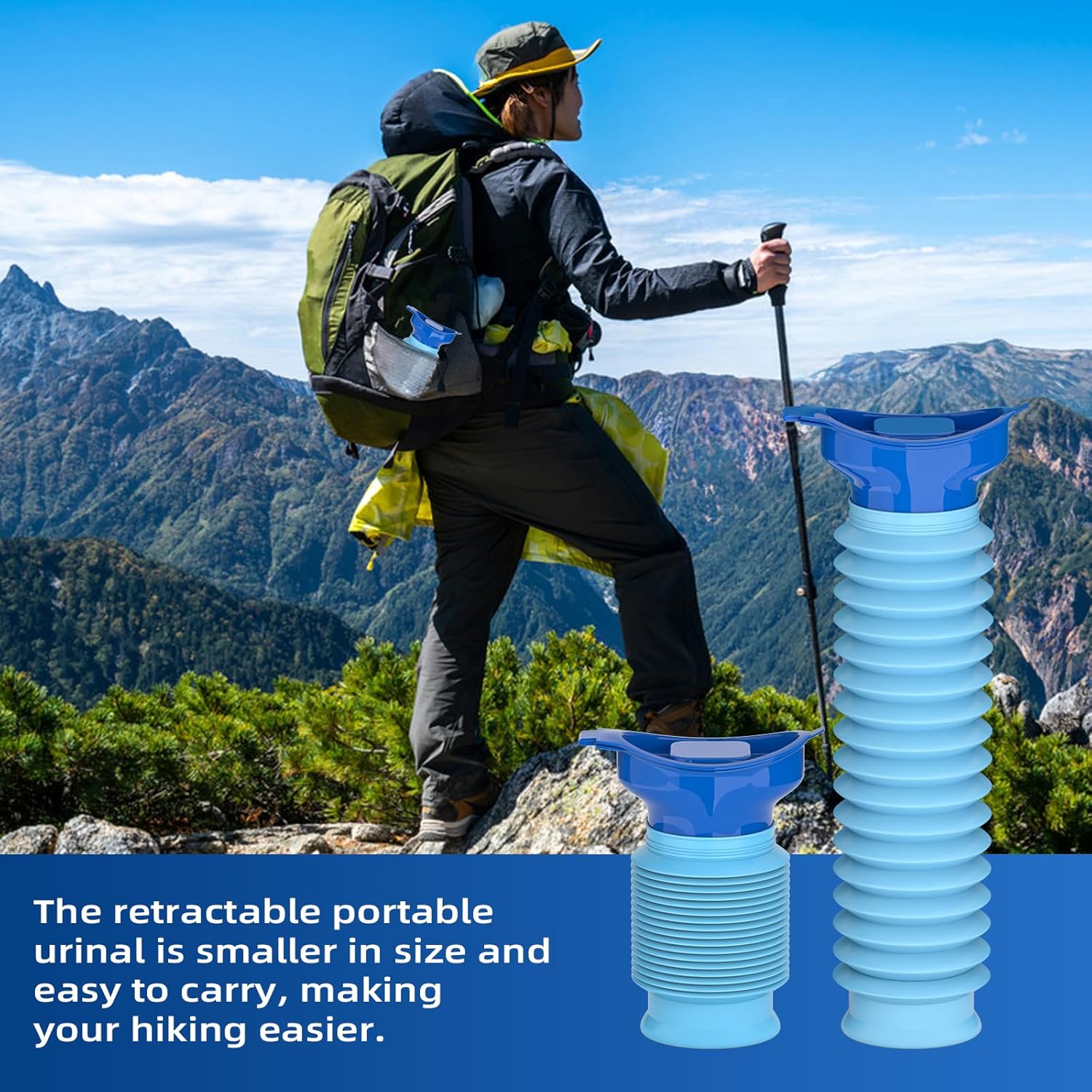 Foldable Emergency Urinal for Car Camping Travel Unisex Leakproof Reusable 750ml Blue - Image 5