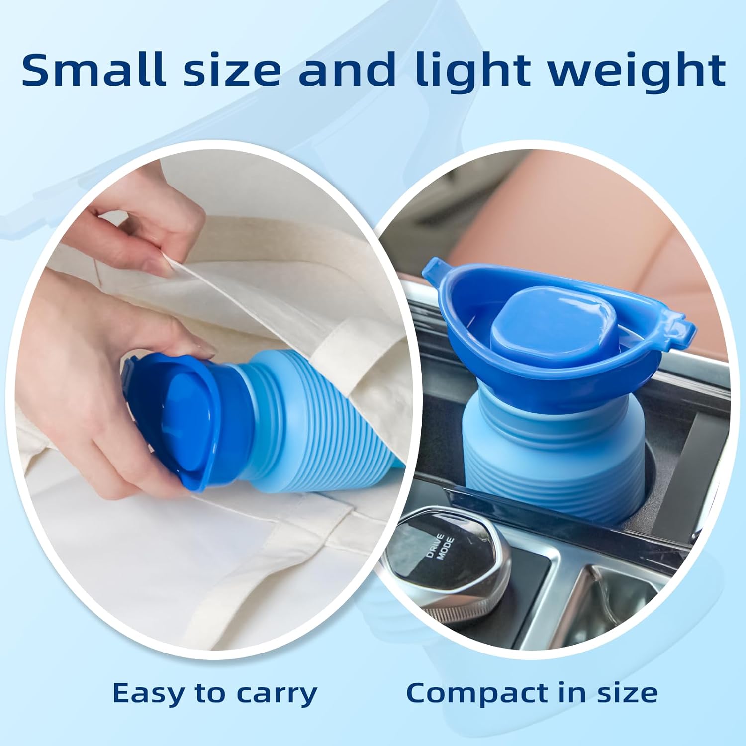 Foldable Emergency Urinal for Car Camping Travel Unisex Leakproof Reusable 750ml Blue - Image 7