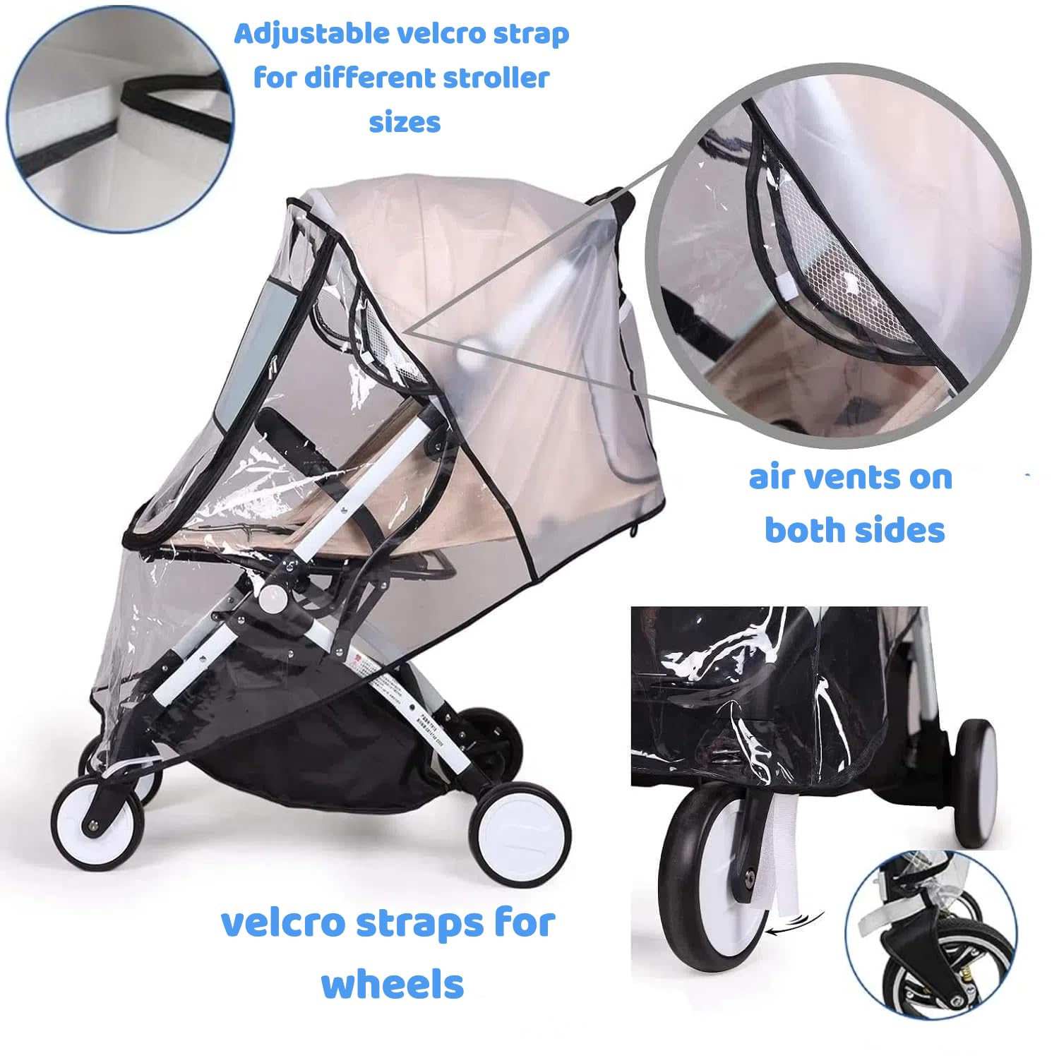 Universal Stroller Cover - Waterproof & Breathable - Non-Toxic - For Buggy & Pram - 1 Piece - Image 4