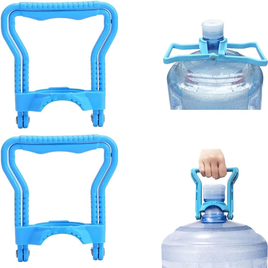 Blue Water Jug Handle 2 Pack with 5 Gallon Water Bottle Cap Heavy Duty Kettle Clamp - Image 1