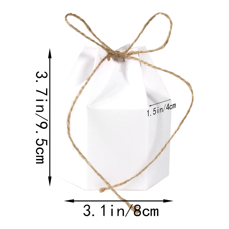 9 Pack Kraft Paper Gift Boxes with Jute String for Treats Party Wedding Favors - Image 2