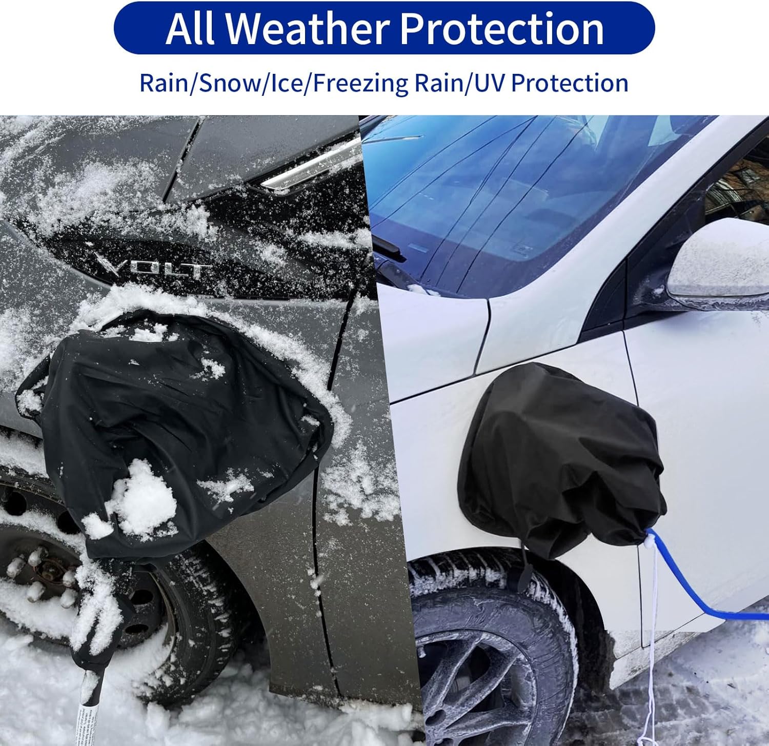 Magnetic EV Charging Port Protector - Waterproof Cover for Electric Cars - Weatherproof against Rain & Snow - Black - Image 2