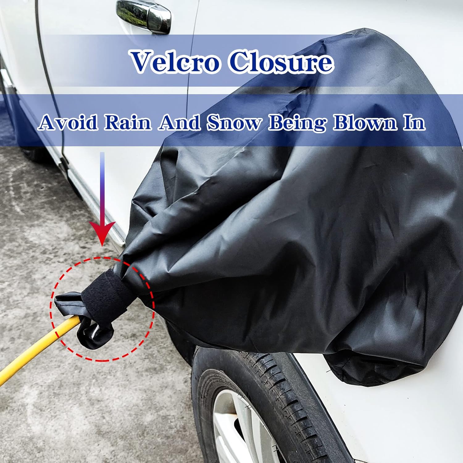 Magnetic EV Charging Port Protector - Waterproof Cover for Electric Cars - Weatherproof against Rain & Snow - Black - Image 5