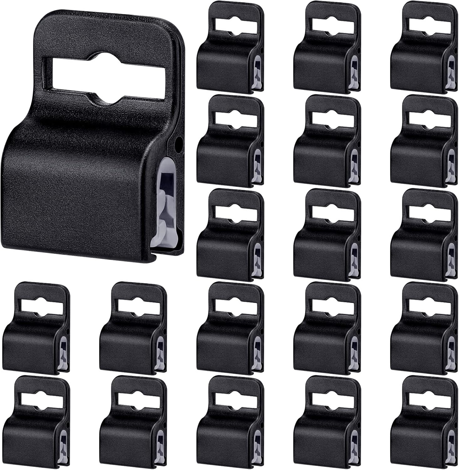 20 Black Card Holder Clips for ID Cards & Access Passes - Image 1