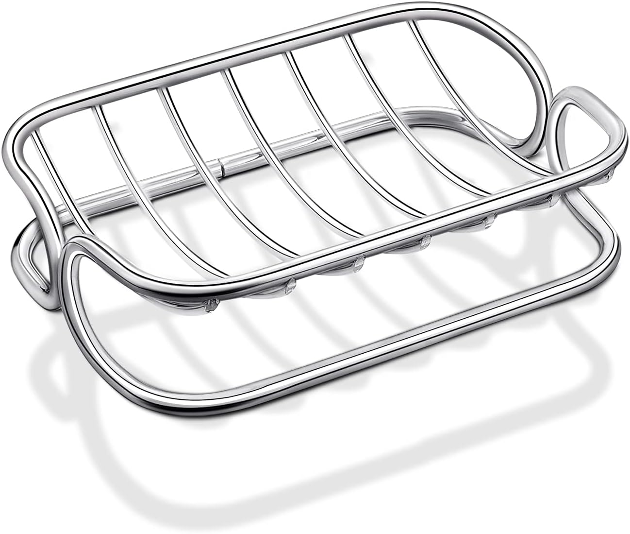 Silver Self-Draining Soap Dish for Bathroom & Shower - 1 Piece - Image 1