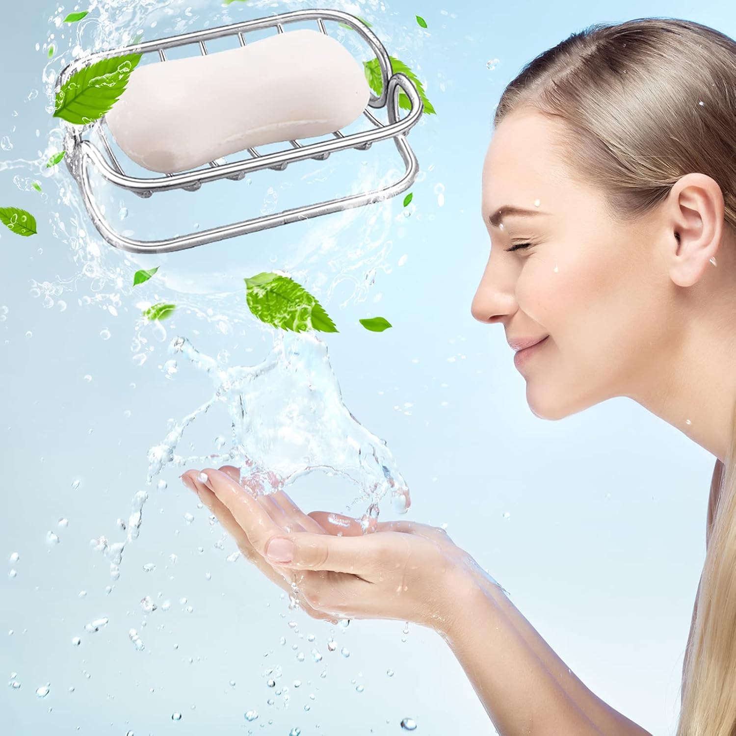 Silver Self-Draining Soap Dish for Bathroom & Shower - 1 Piece - Image 6