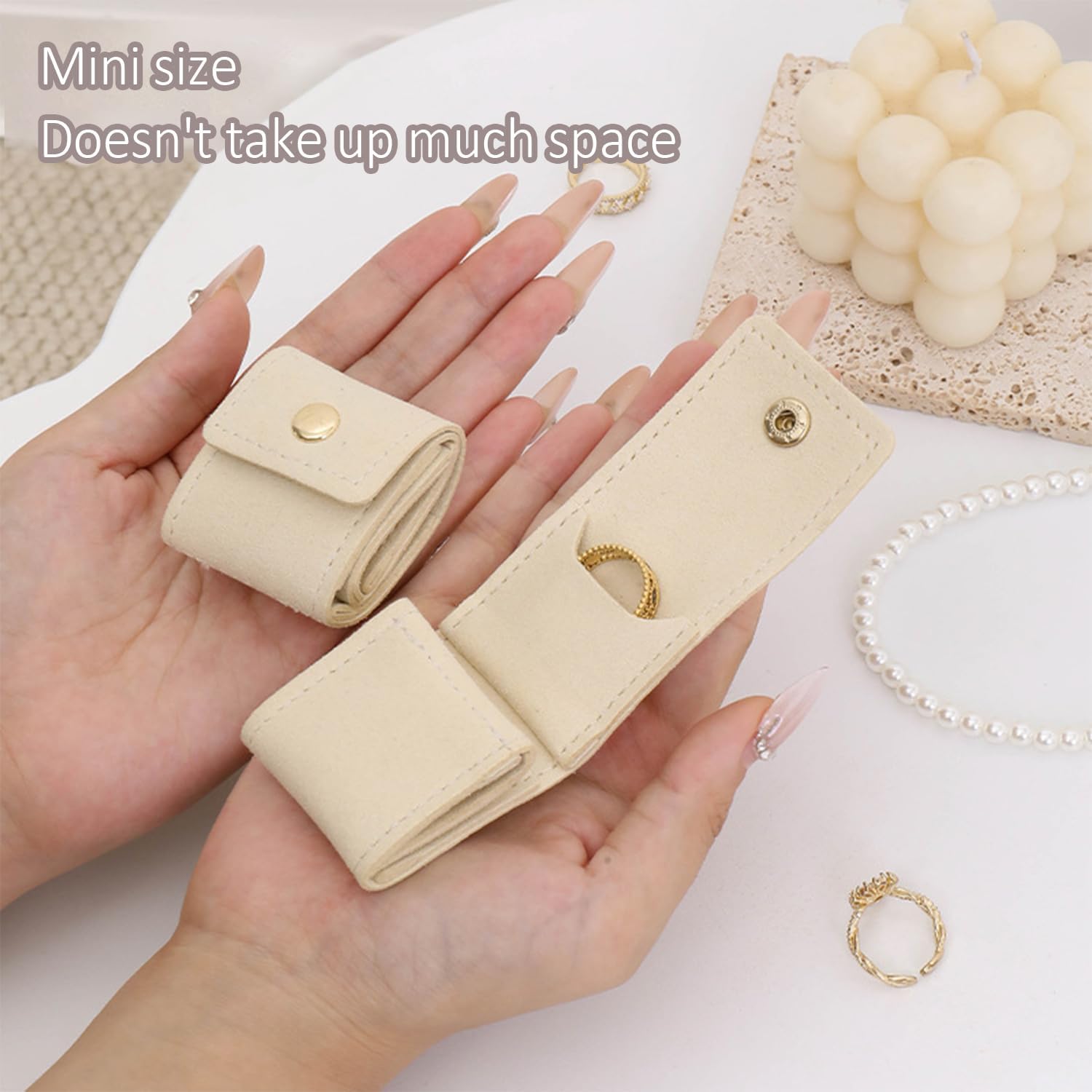 3-Piece Foldable Jewelry Organizer Case for Necklaces and Rings - Image 3