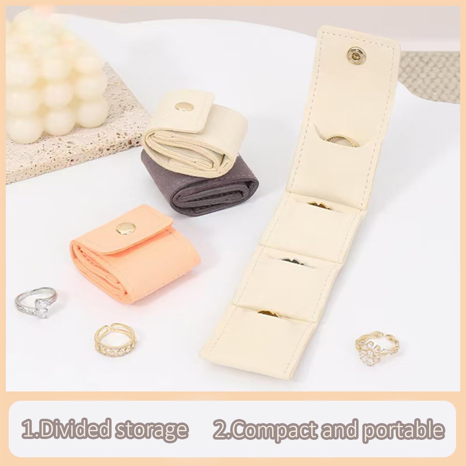 3-Piece Foldable Jewelry Organizer Case for Necklaces and Rings - Image 4