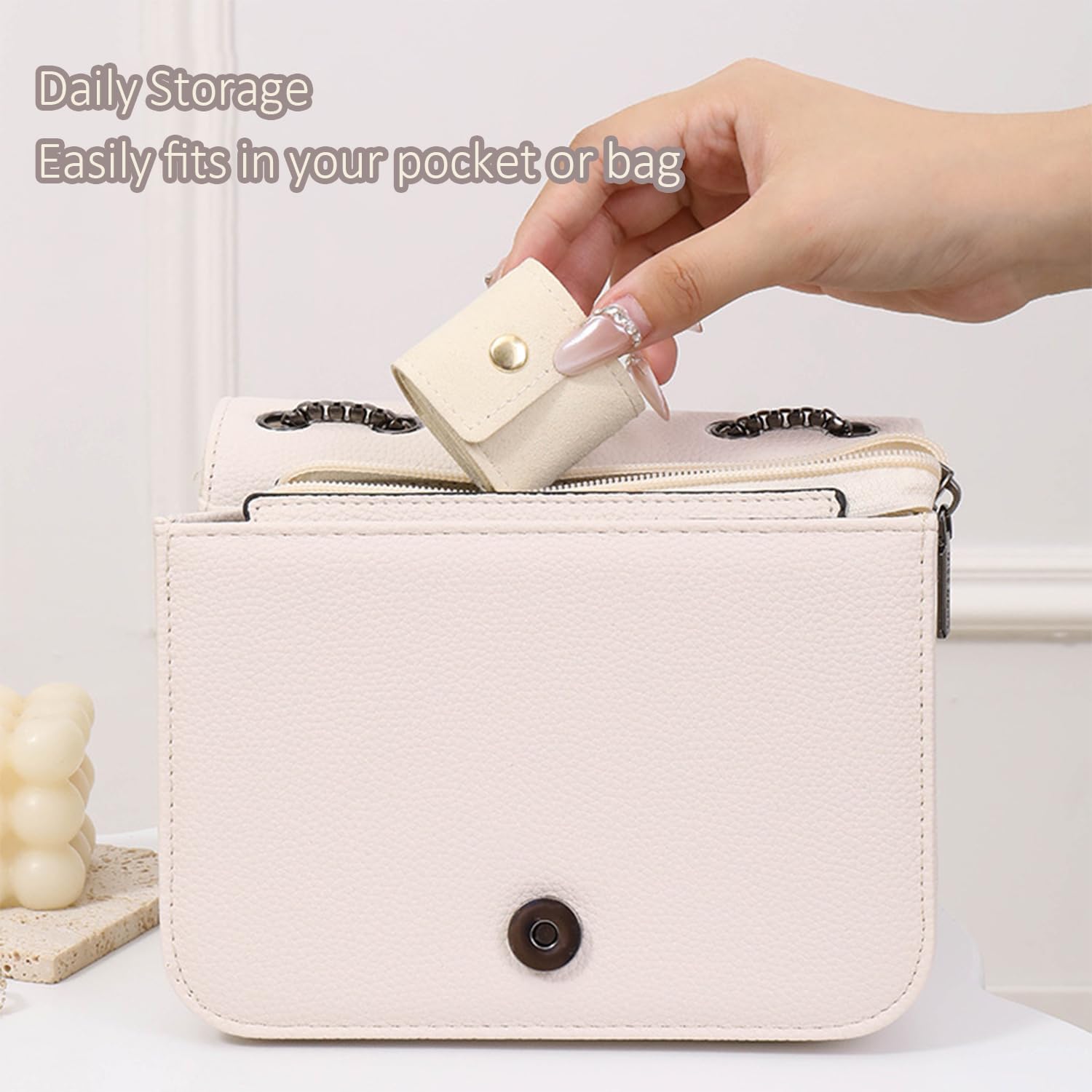 3-Piece Foldable Jewelry Organizer Case for Necklaces and Rings - Image 5
