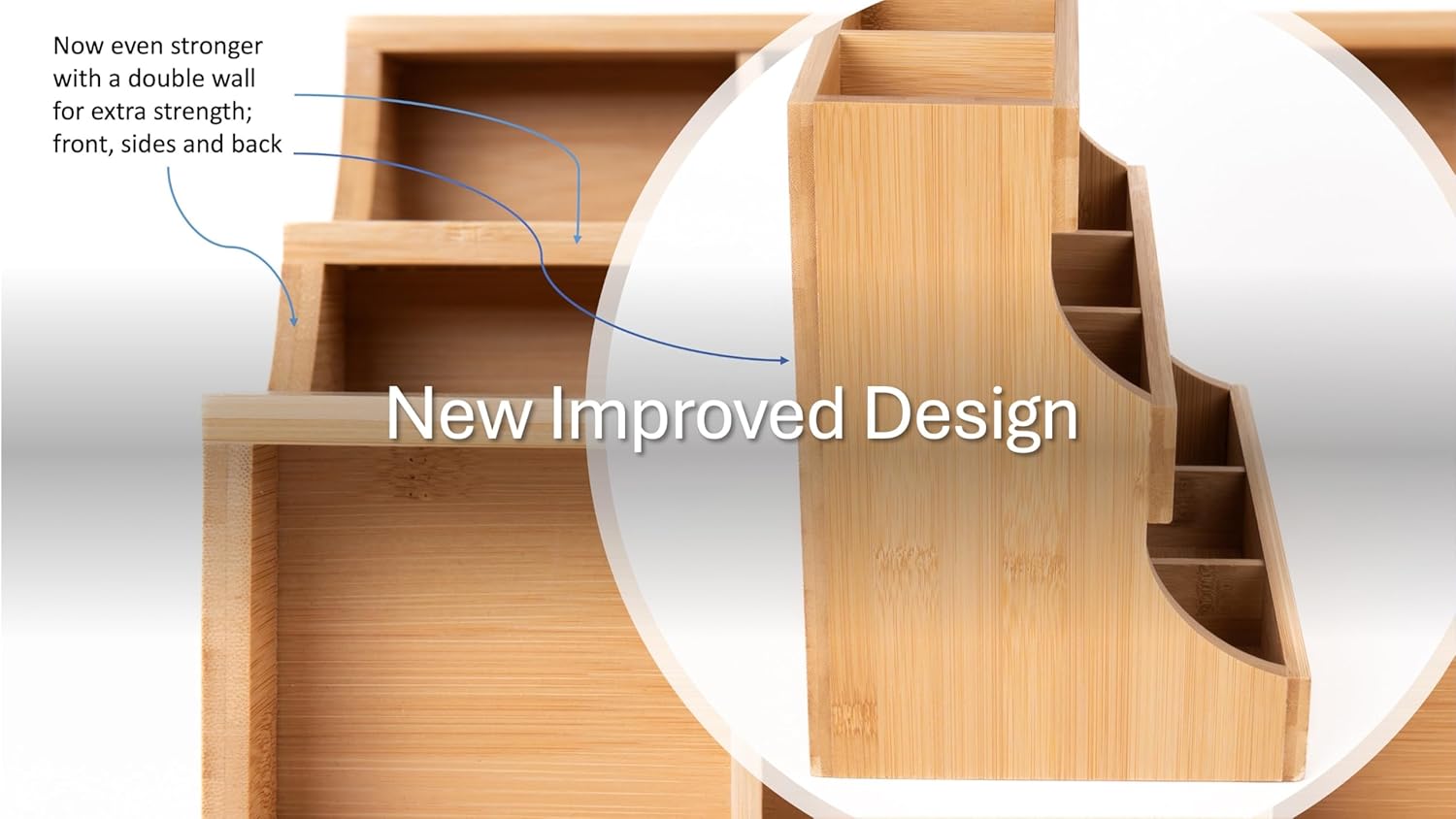 Vertical Bamboo Tea Bag Organizer Holds 180 Tea Bags Space Saving Sustainable Wooden Display for Kitchen Office Café - Image 2