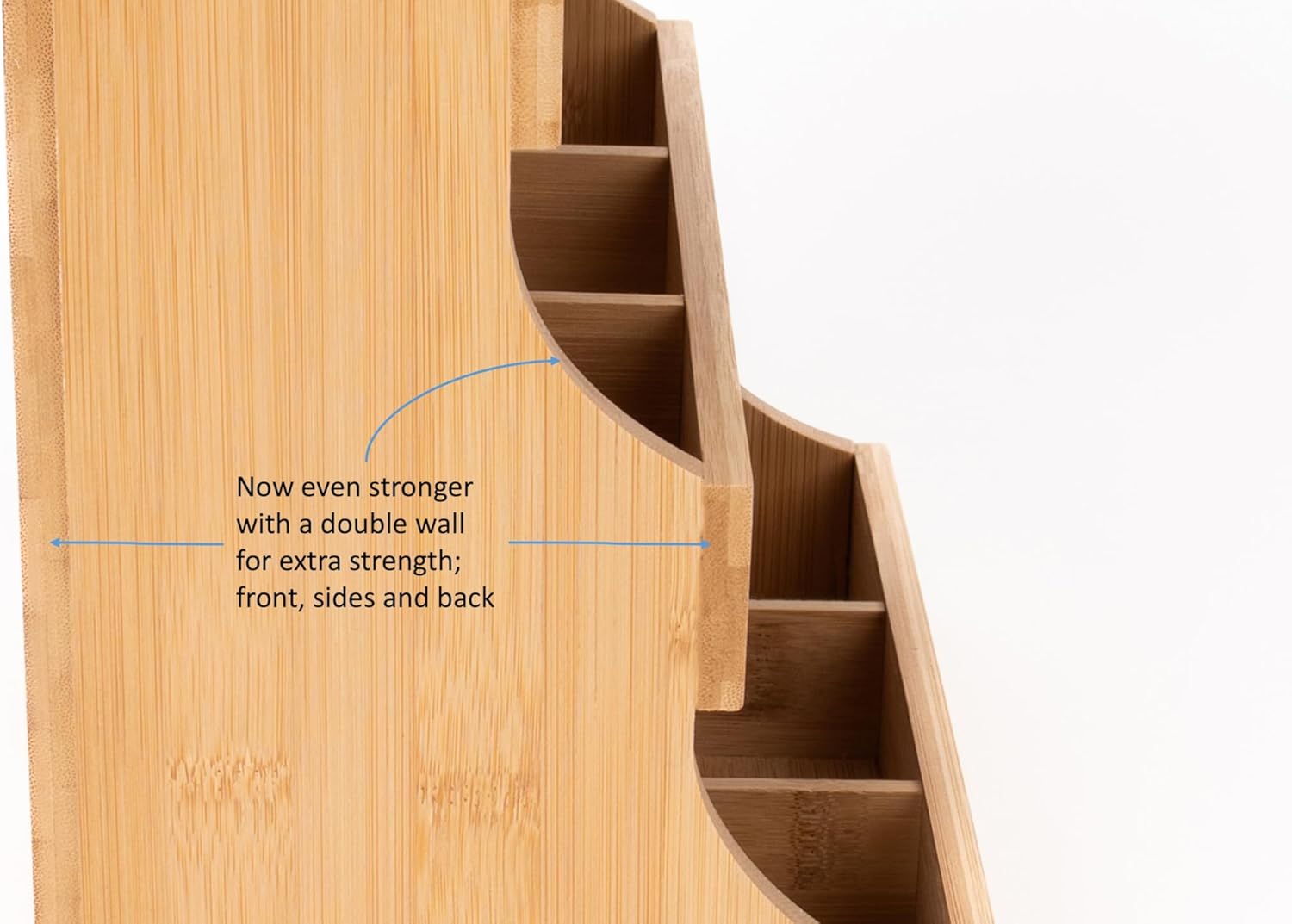 Vertical Bamboo Tea Bag Organizer Holds 180 Tea Bags Space Saving Sustainable Wooden Display for Kitchen Office Café - Image 6