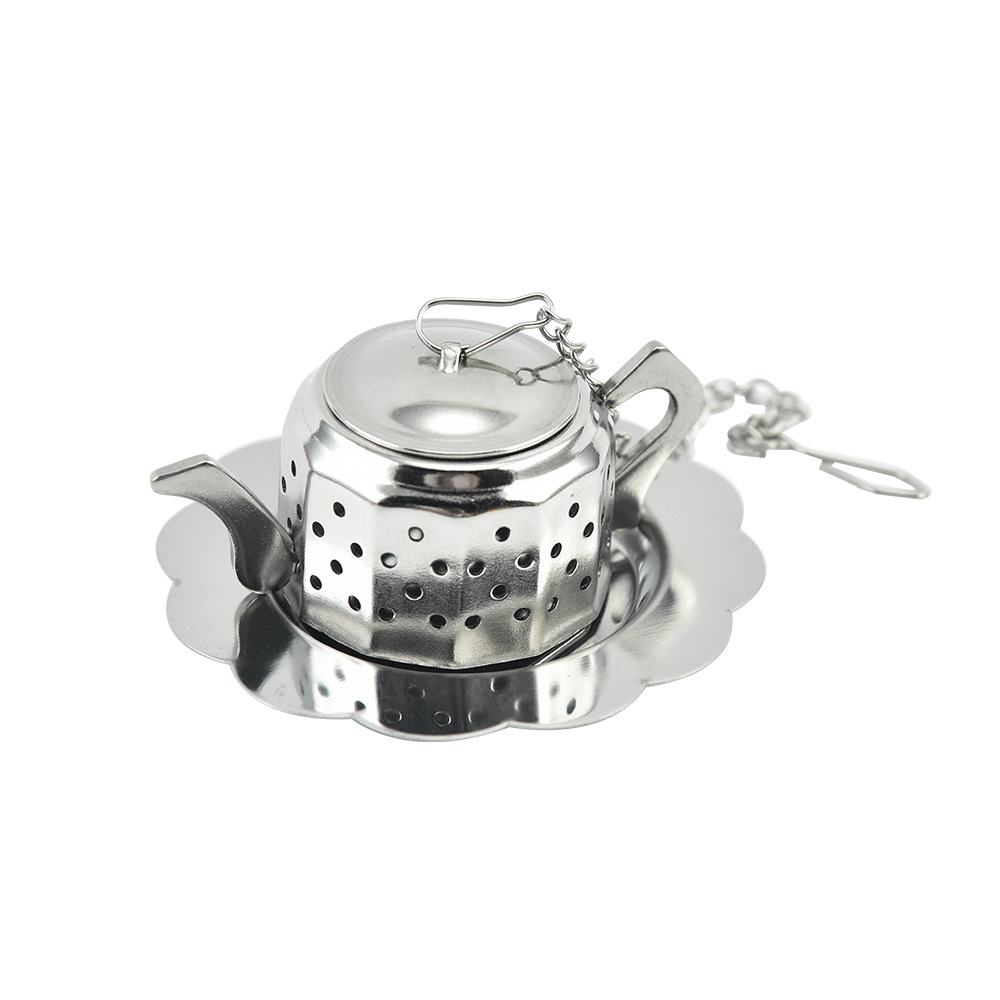 Fun Teapot Shaped Stainless Steel Loose Tea Strainer Reusable Tea Infuser Gift for Tea Lovers 1 Set - Image 1