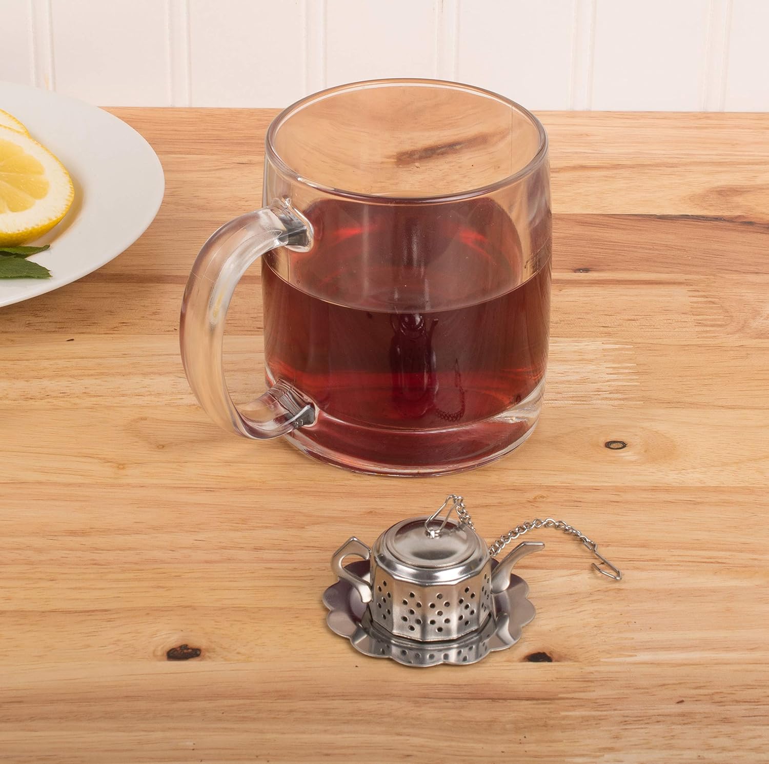 Fun Teapot Shaped Stainless Steel Loose Tea Strainer Reusable Tea Infuser Gift for Tea Lovers 1 Set - Image 4