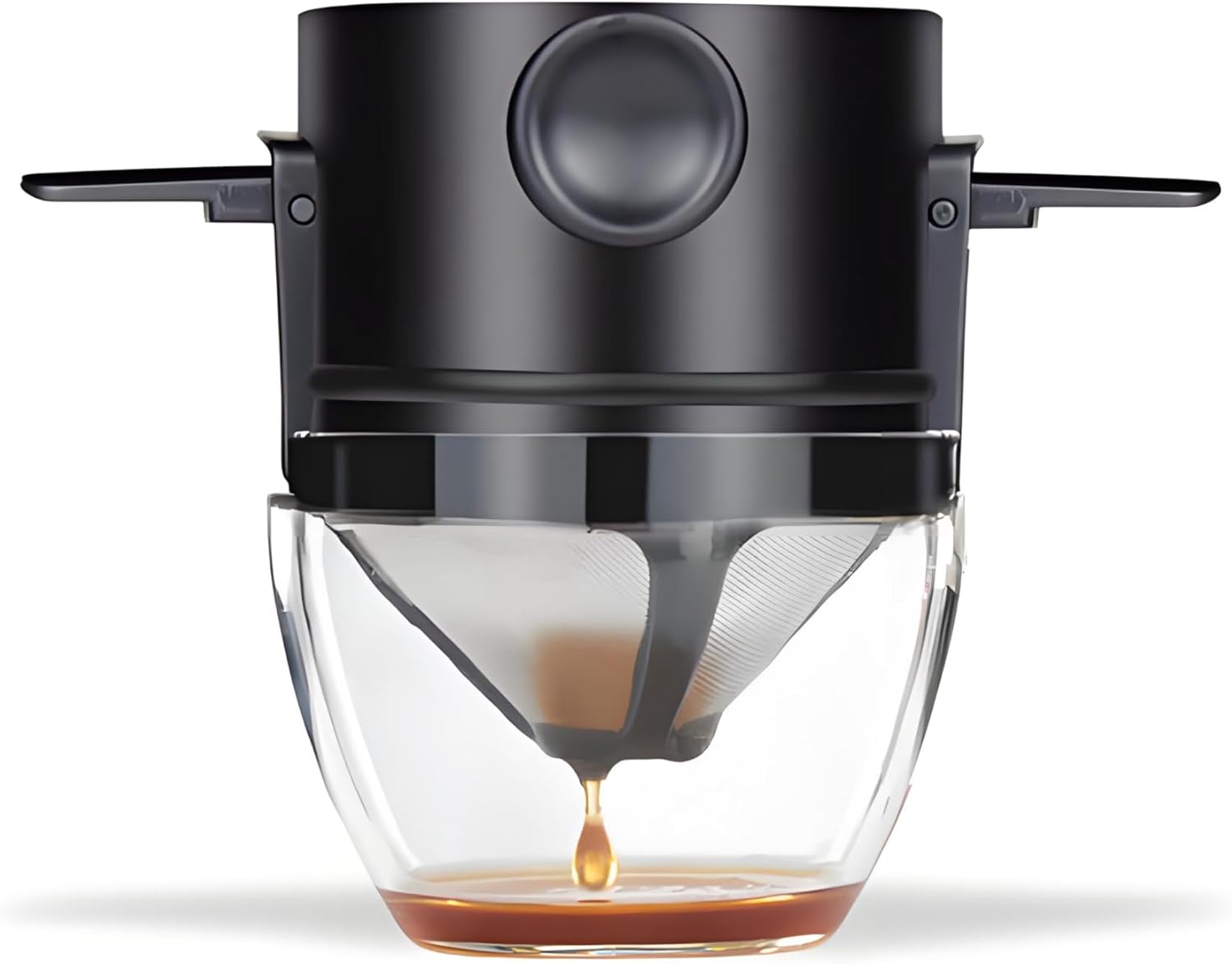 Reusable Stainless Steel Pour Over Coffee Dripper Filter Holder for Sustainable Slow Coffee at Home & Travel Black - Image 1