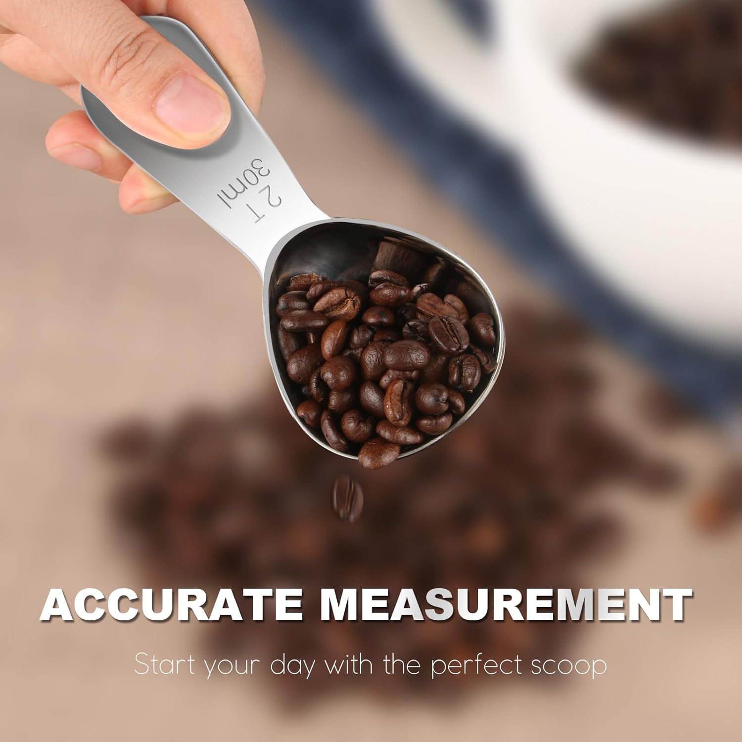 15ml & 30ml Stainless Steel Coffee Measuring Spoons Set - Heavy Duty Long Handle for Coffee Machines - Multifunctional Coffee Scoops Pack of 2 - Image 6