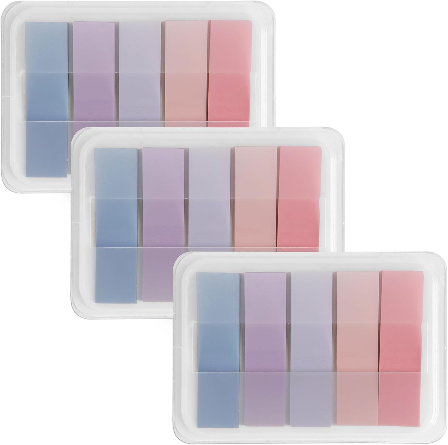 300 Transparent Writable Page Markers in Dispenser 5 Colours for Books and Studying 3 Pack - Image 1