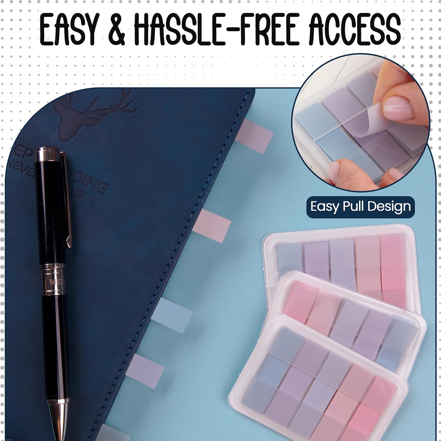 300 Transparent Writable Page Markers in Dispenser 5 Colours for Books and Studying 3 Pack - Image 4