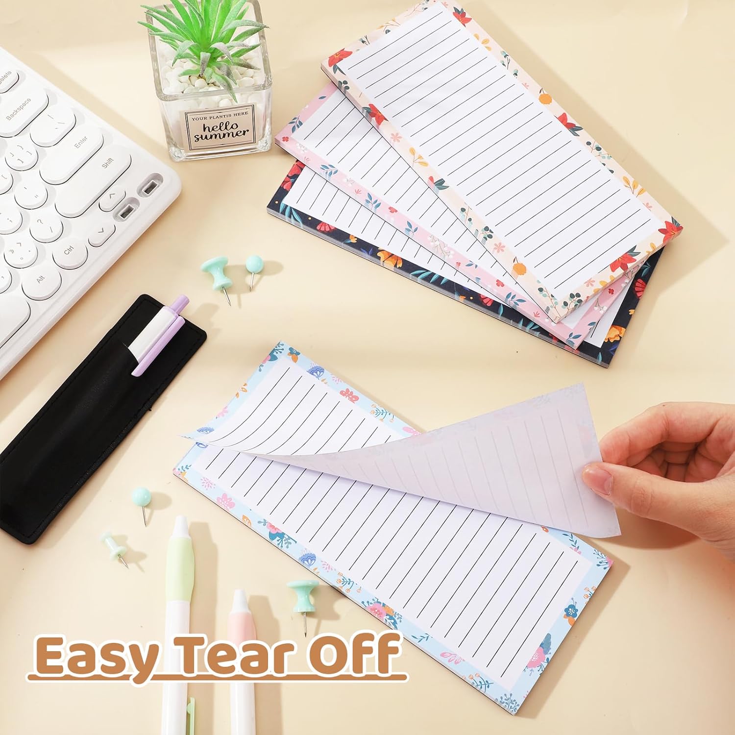 Magnetic Notepads with Pen Holder - 200 Sheets - 4 Pack for Refrigerator - Ideal for Grocery Lists & To-Do Lists - Image 2