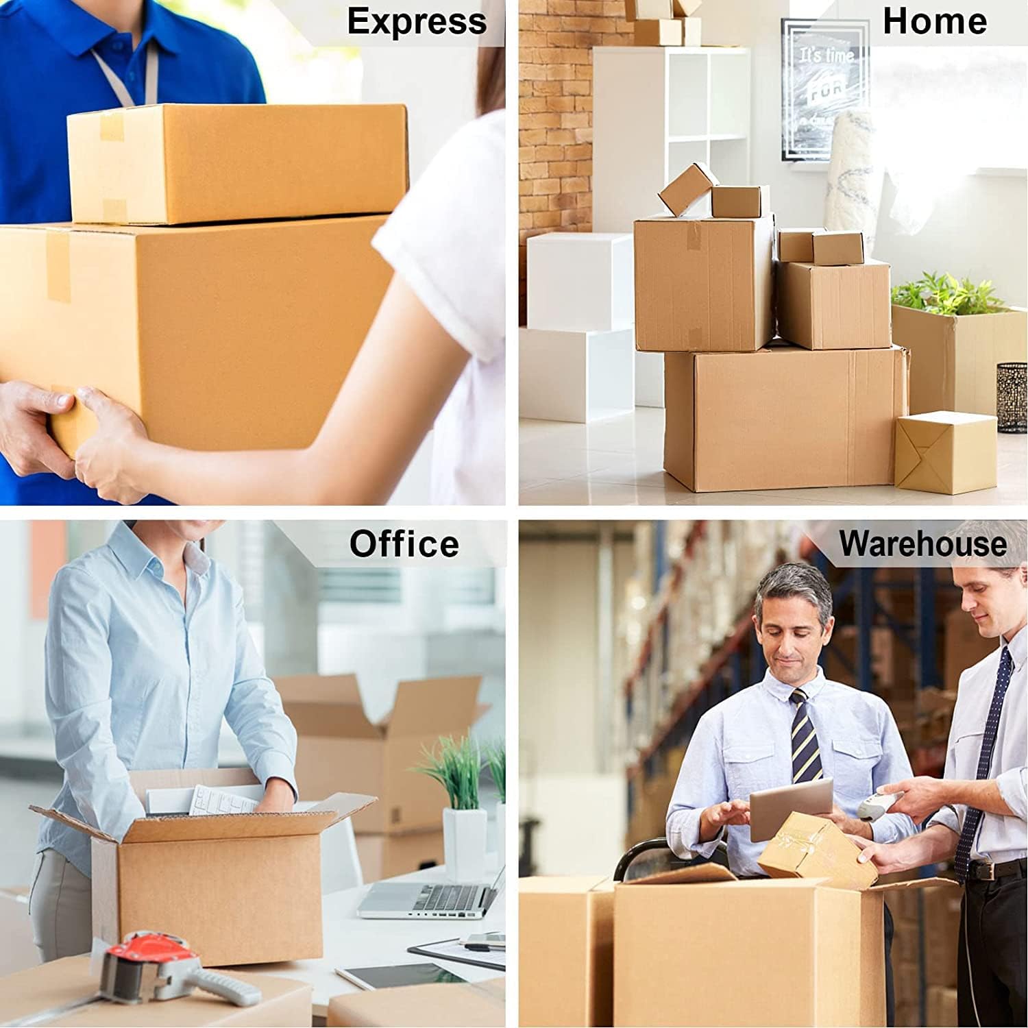2 Pack Packaging Tape with Dispenser Strong Transparent Adhesive Tape for Boxes Moving Parcels - Image 5