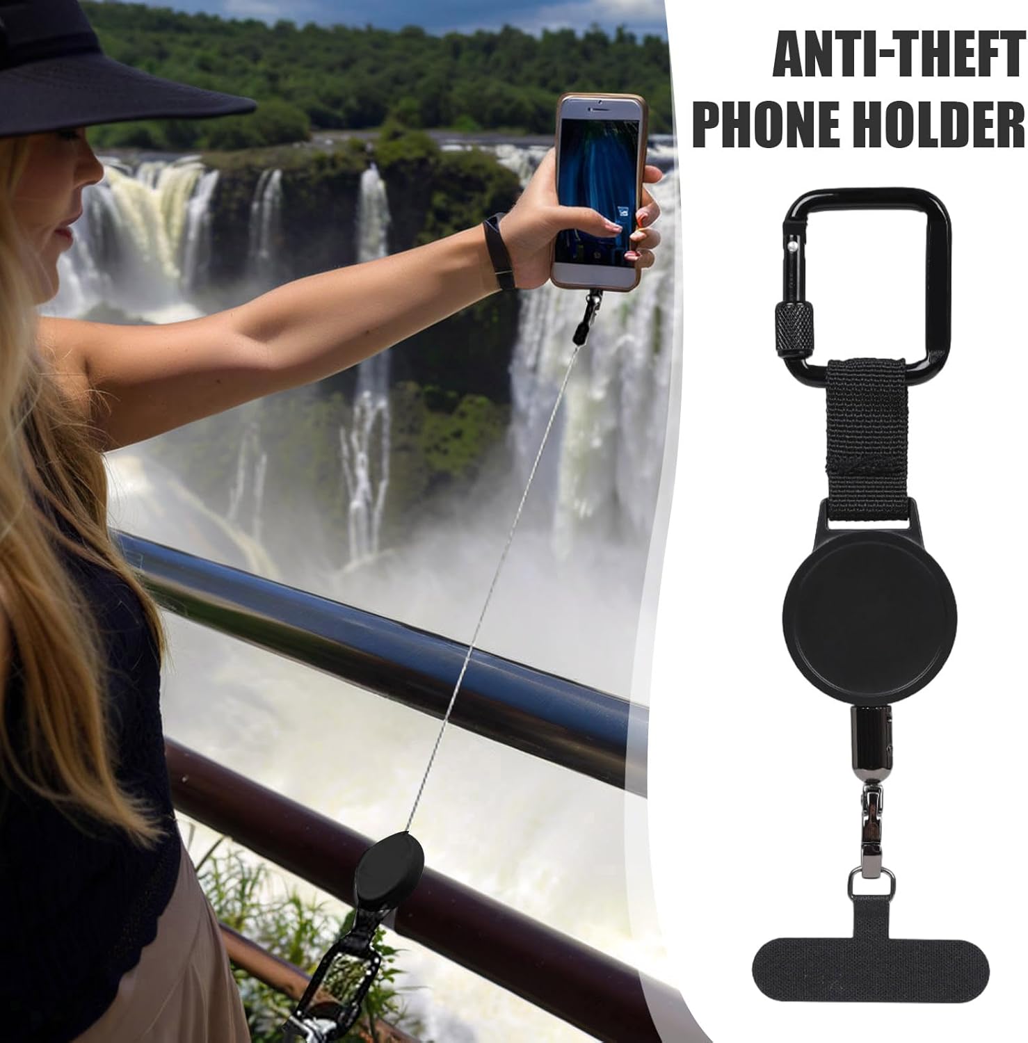 Heavy Duty Retractable Anti-Theft Phone Cable with Stainless Steel Cord Ideal for Construction Outdoor and Travel - Image 2