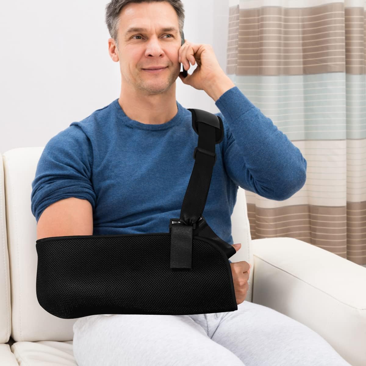 Adjustable Breathable Arm Sling Shoulder Immobilizer Support Brace Universal for Men Women Left Right Arm - Image 3