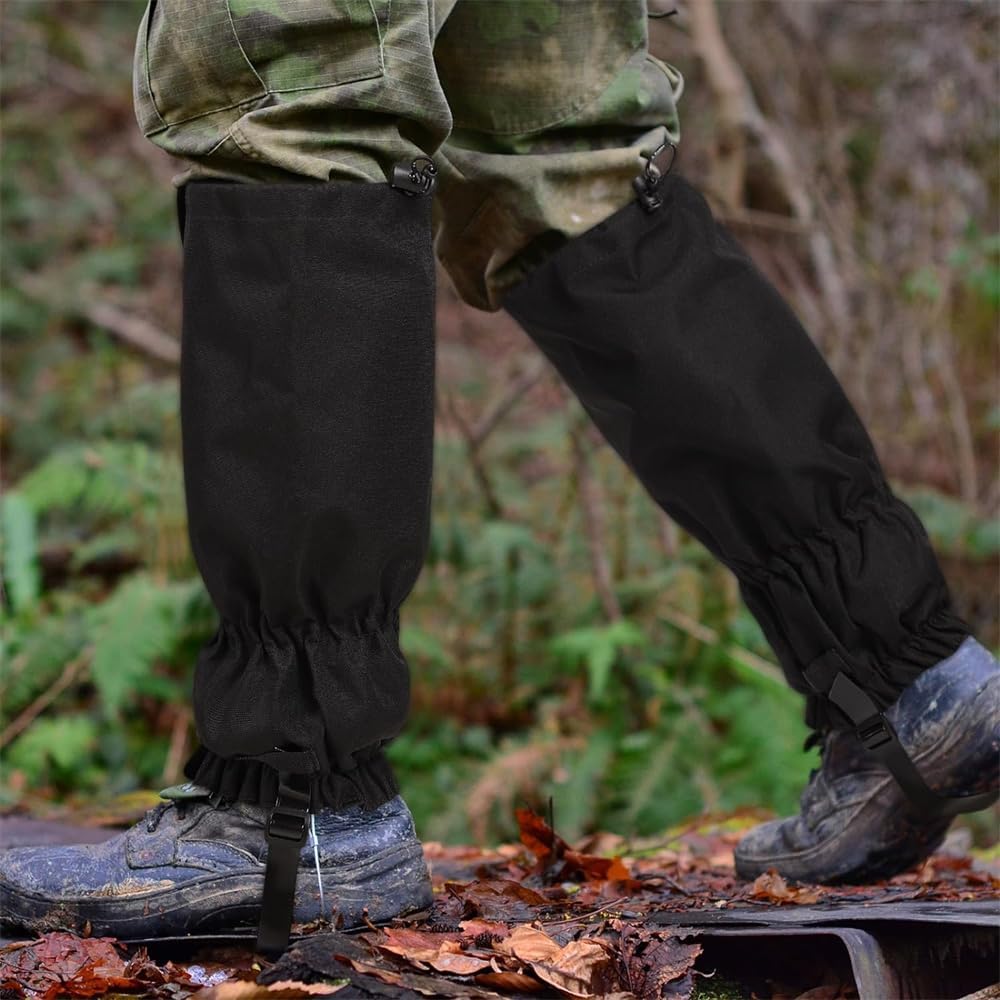 Waterproof Gaiters for Outdoor & Hiking - Protect Legs from Snow Mud & Branches - 600D Ripstop Fabric Adjustable Pair - Image 5