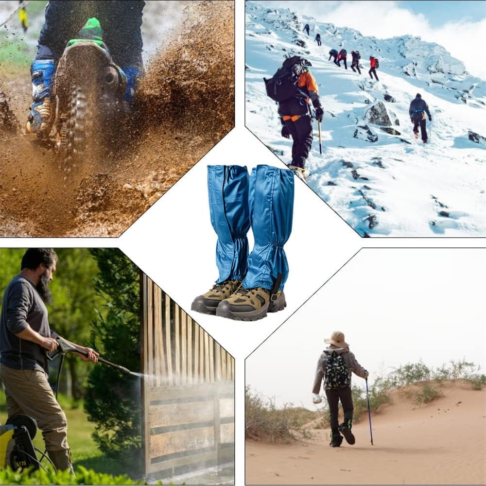 Waterproof Gaiters for Outdoor & Hiking - Protect Legs from Snow Mud & Branches - 600D Ripstop Fabric Adjustable Pair - Image 6
