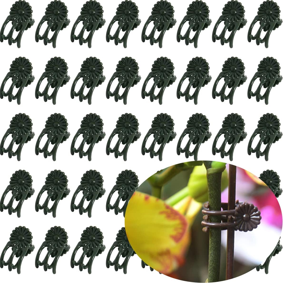 40 Reusable Plant Support Clips - Garden Tool for Supporting and Guiding Plants and Flowers - Image 1