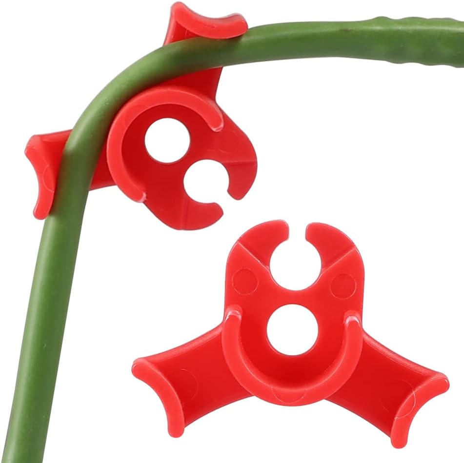 40 Pcs 90 Degree Plant Trainers Reusable Support Clips for Tomatoes Fruit Trees Greenhouse Use Red - Image 1
