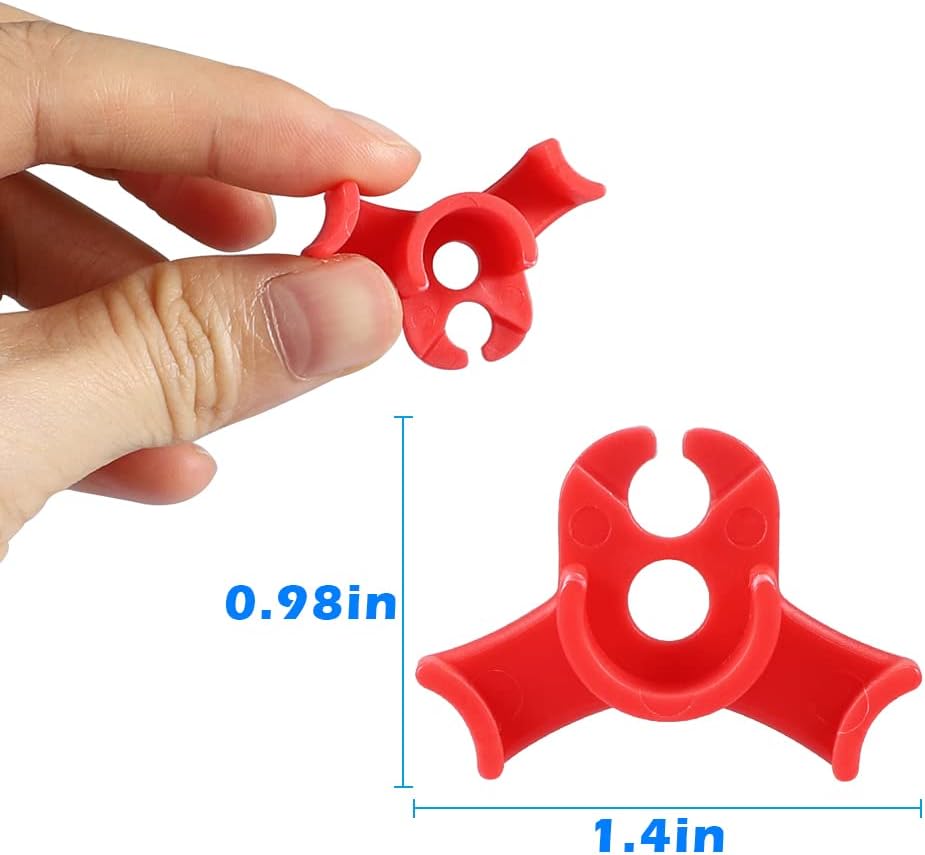 40 Pcs 90 Degree Plant Trainers Reusable Support Clips for Tomatoes Fruit Trees Greenhouse Use Red - Image 2