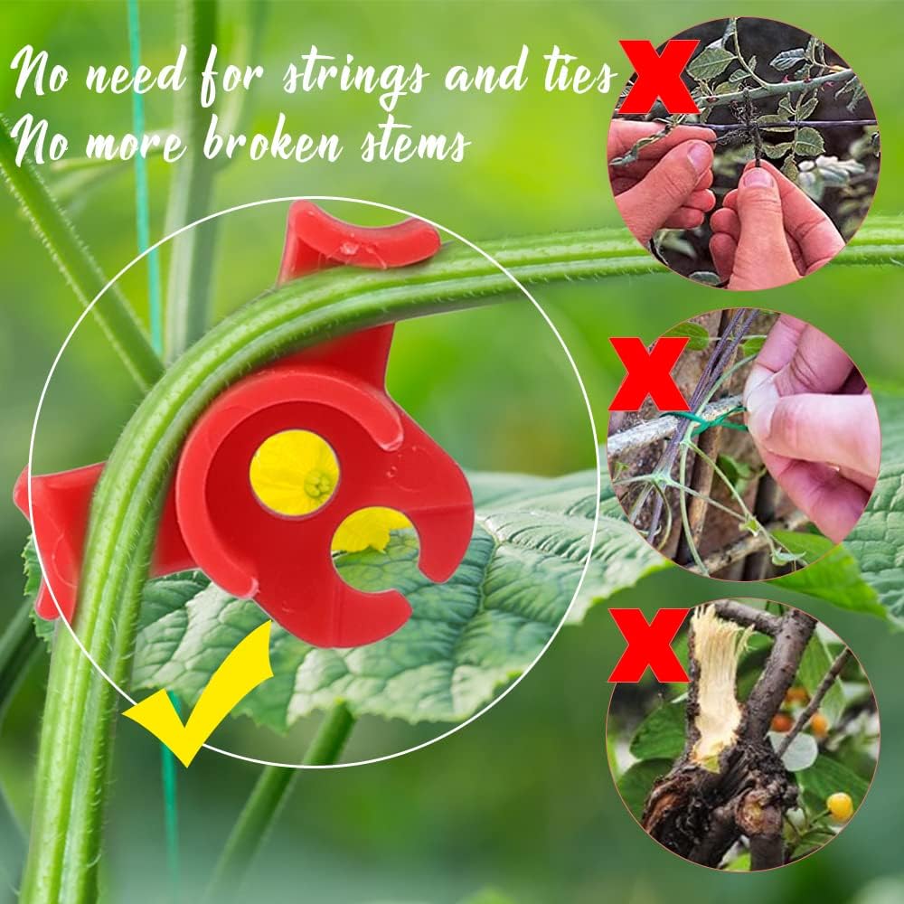 40 Pcs 90 Degree Plant Trainers Reusable Support Clips for Tomatoes Fruit Trees Greenhouse Use Red - Image 5