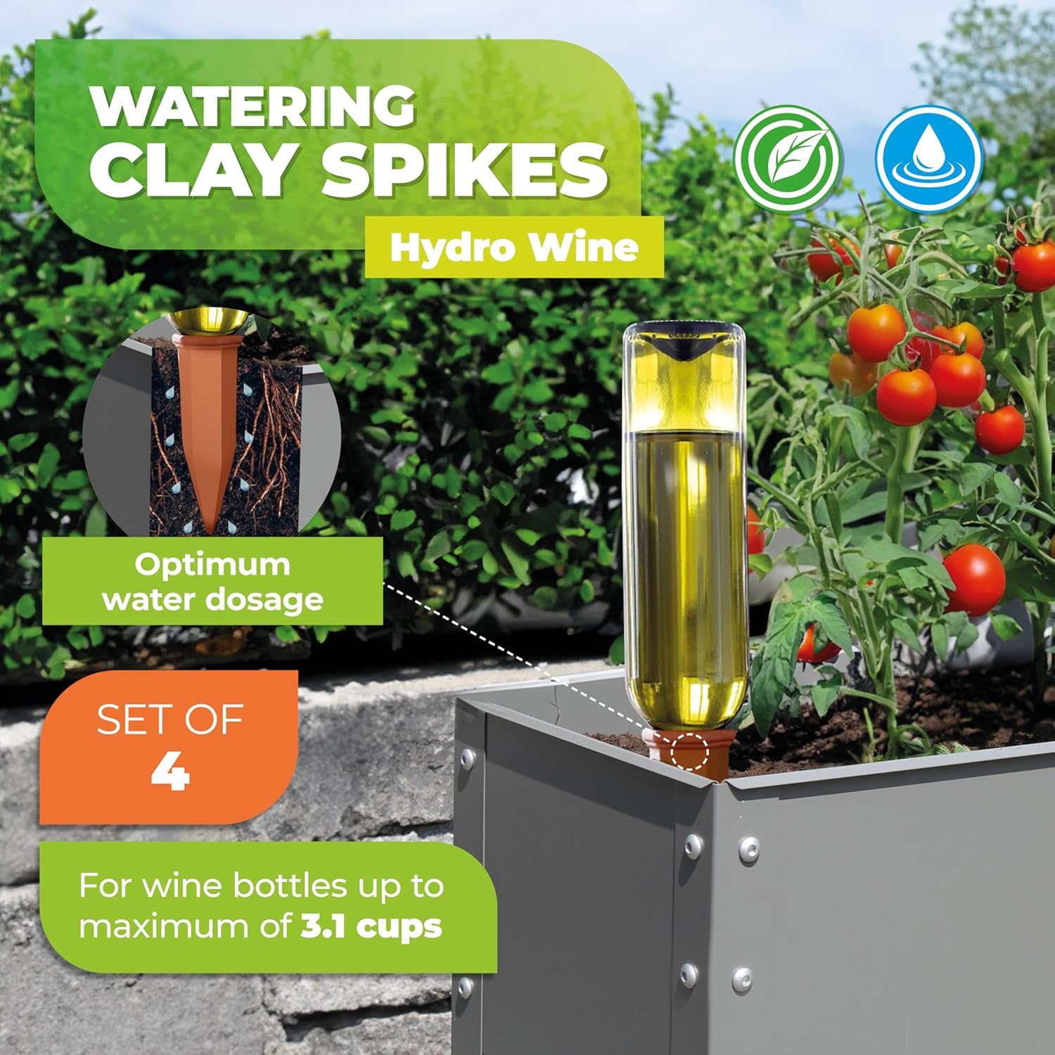 4-Pack Self-Watering Terracotta Plant Watering Stakes Automatic Drip Irrigation System for Indoor Outdoor Plants Vacation Plant Care - Image 3