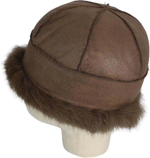 Fluffy Faux Fur Winter Hat - Soft Plush Warm Cold Weather Accessory - Brown - Image 6