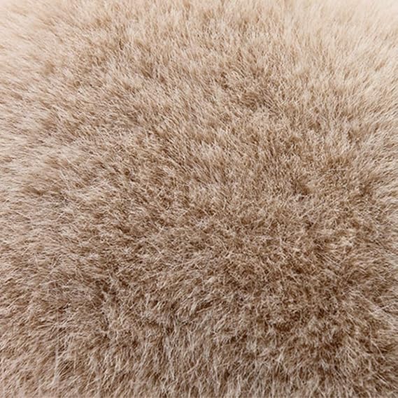 Beige Fluffy Faux Fur Hat Soft Plush Warm Winter Accessory - Image 2