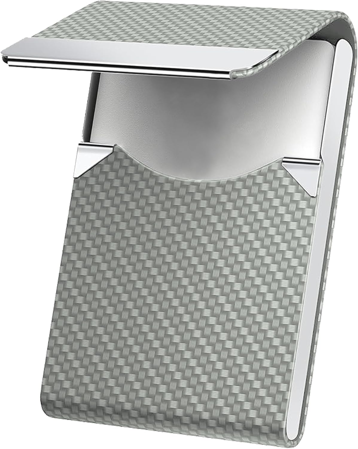 Men's Leather & Stainless Steel Magnetic Business Card Holder - Premium PU Leather & Metal Card Case - Forest Green - Image 1