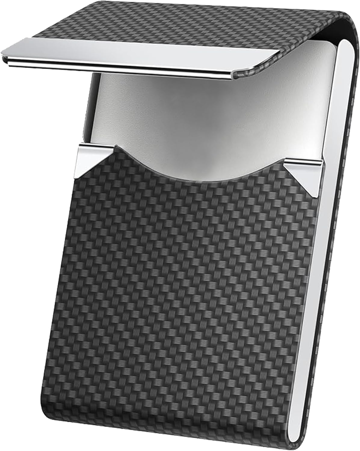 Men's PU Leather and Stainless Steel Magnetic Closure Credit Card Holder Luxury Business Card Case Black - Image 1