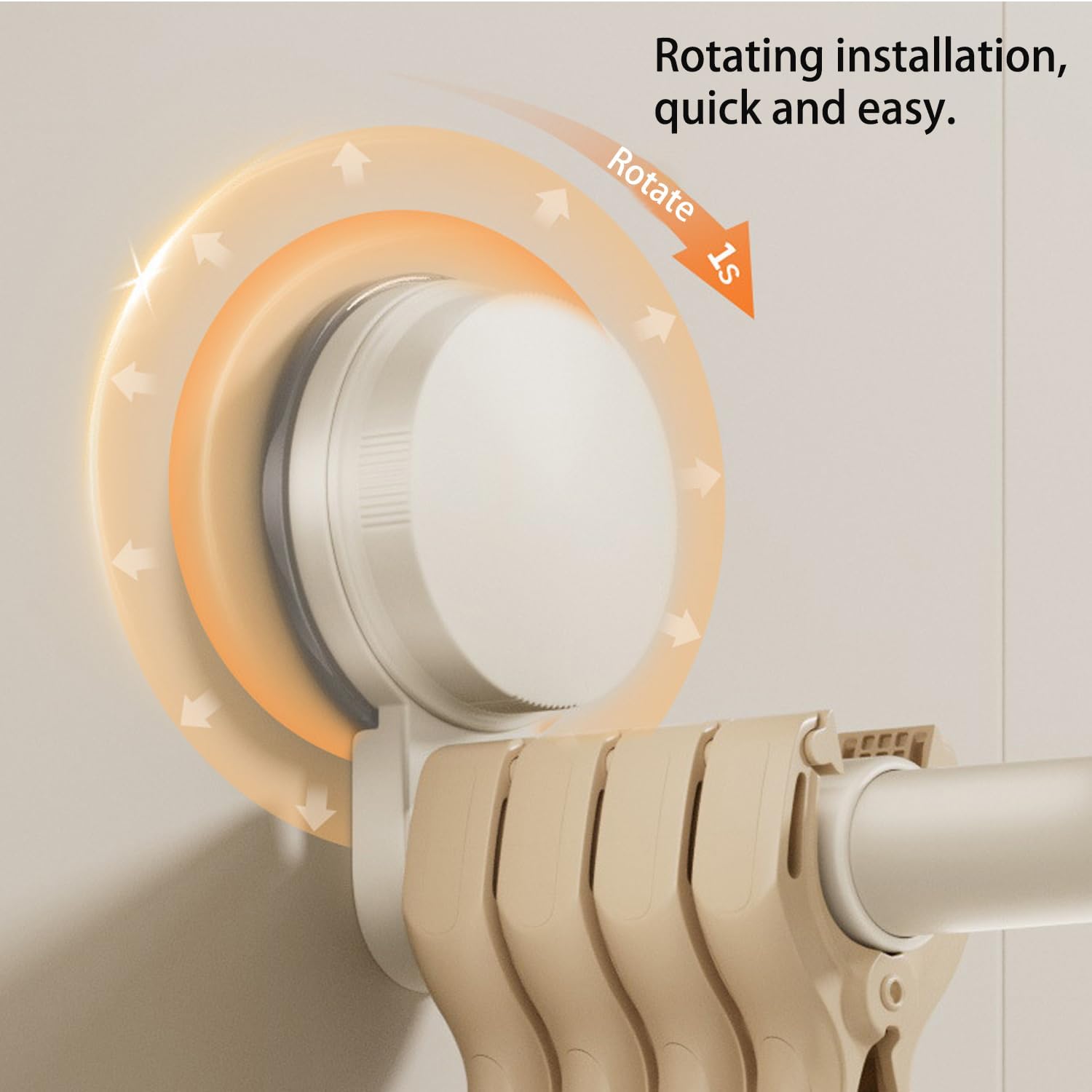 2 Pack Telescopic Rod Suction Cup Hanger Holder Wall Mounted Clothes Organizer - Image 4