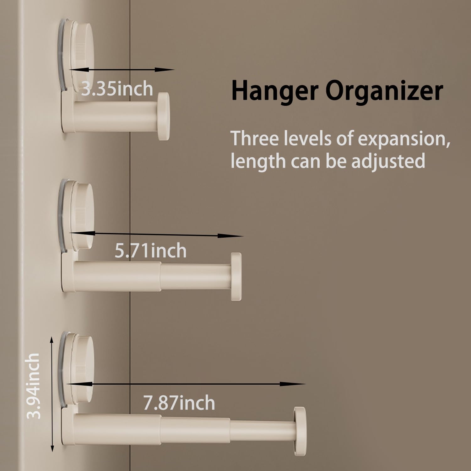 2 Pack Telescopic Rod Suction Cup Hanger Holder Wall Mounted Clothes Organizer - Image 5