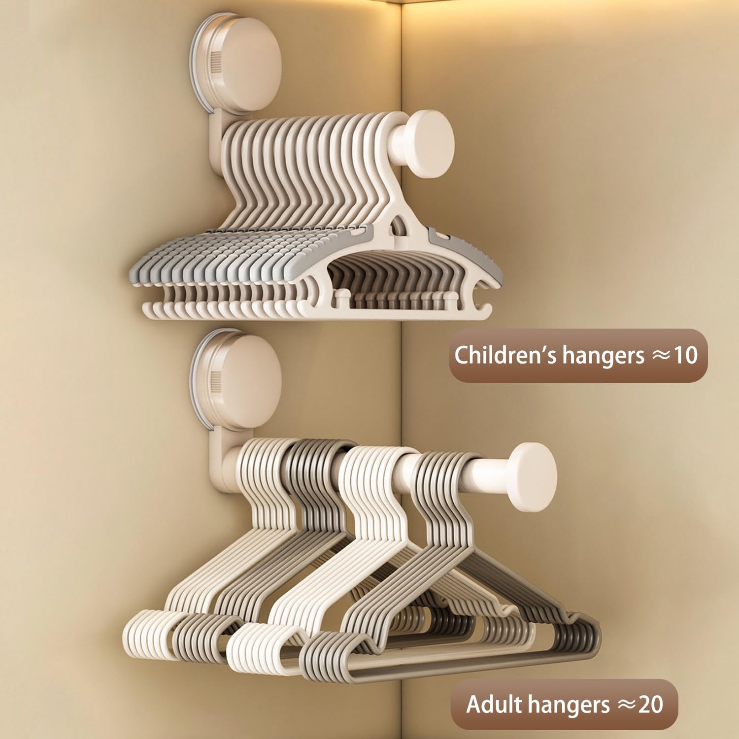 2 Pack Telescopic Rod Suction Cup Hanger Holder Wall Mounted Clothes Organizer - Image 6