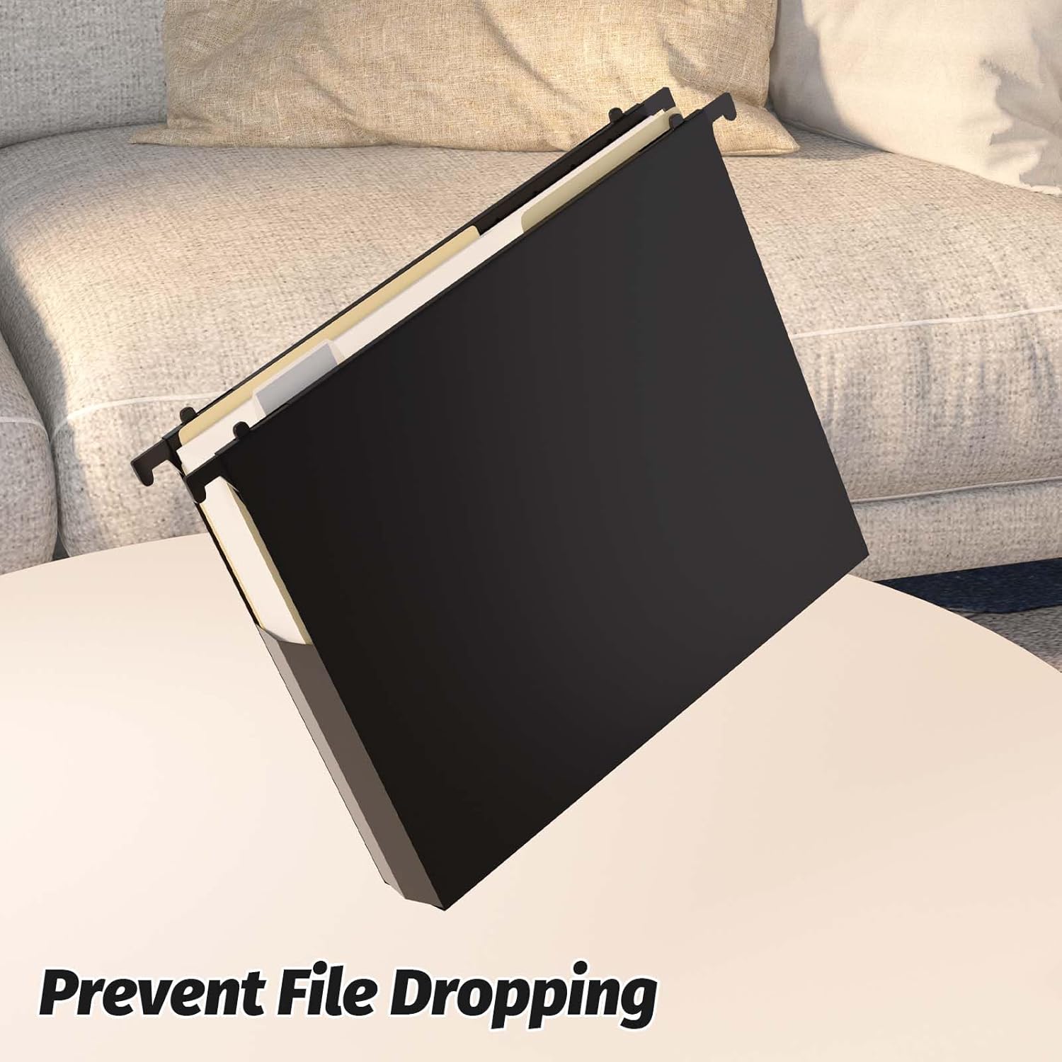 A4 Hanging Folders Set of 6 with Extendable Bottom Large Capacity Plastic Filing Folders with Tabs for Filing Cabinet - Image 3