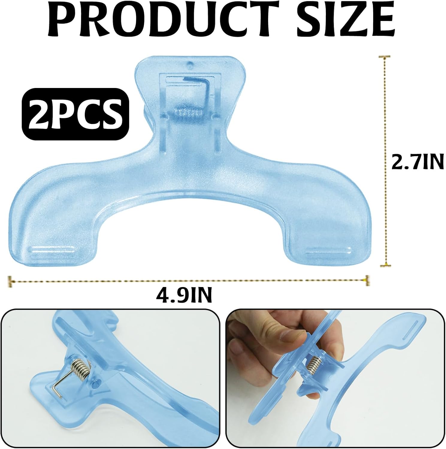 2 Pack Transparent Cookbook & Music Book Page Holders - Hands-Free Reading Clips - Blue Book Stand Accessories - Image 2
