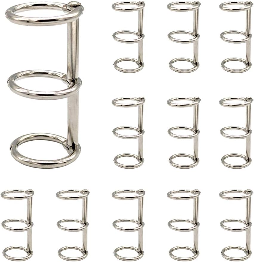 15mm Silver Metal Binder Rings 12 Pack Loose Leaf Hinged Rings for Scrapbooking Planner Crafting - Image 1