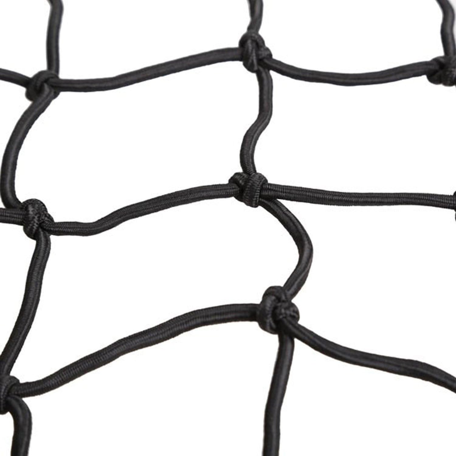 2 Pack 40x40cm Elastic Motorcycle Cargo Net with 6 Anti-Scratch Hooks for Scooter Helmet Storage - Black - Image 3