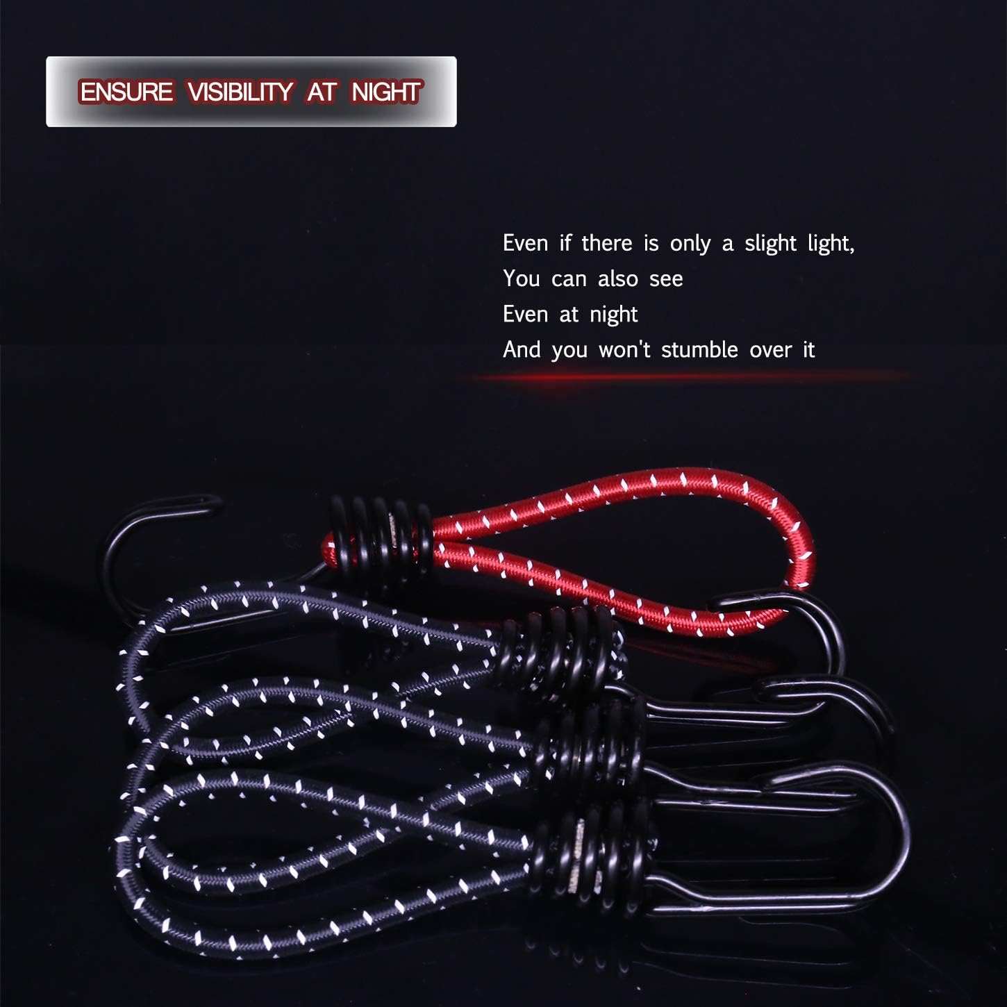 8 Pack DIY Anti-Scratch Hooks with Reflective Cord for 8mm Elastic & Bungee Cord - Ideal for Camping Trailer Bicycle - Image 5